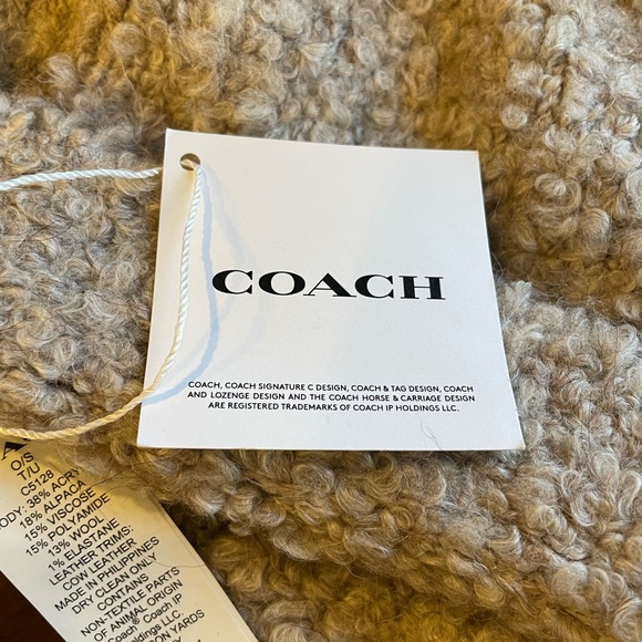 NWT COACH Dove grey fleece beanie one size - Picture 3 of 4